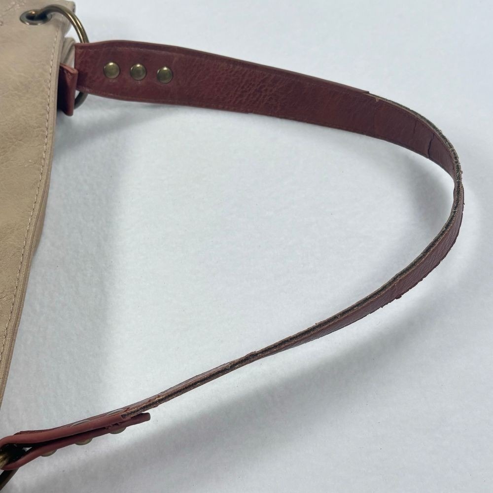 Montana West Slouchy Purse Bag Medium Leather Brown Beige Equestrian Western - Picture 9 of 13